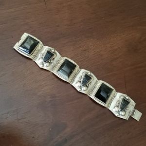 vintage Sterling Silver Stone Bracelet